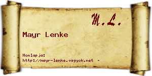Mayr Lenke névjegykártya